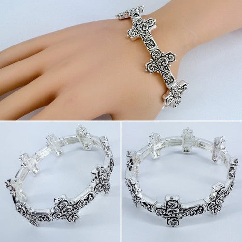 REQUIEM – Silver Filigree Stretch Bracelet