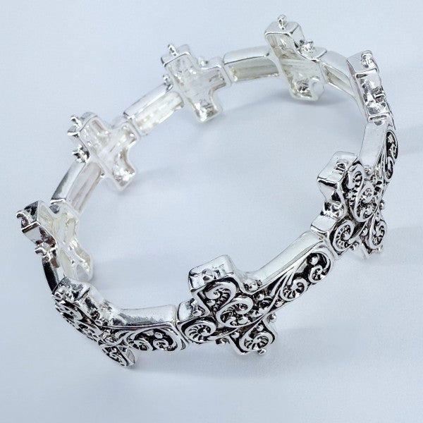 REQUIEM – Silver Filigree Stretch Bracelet