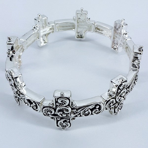 REQUIEM – Silver Filigree Stretch Bracelet